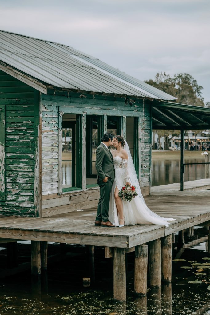 Rustic lakefront barn wedding reception at The Barn at Crescent Lake, Tampa FL