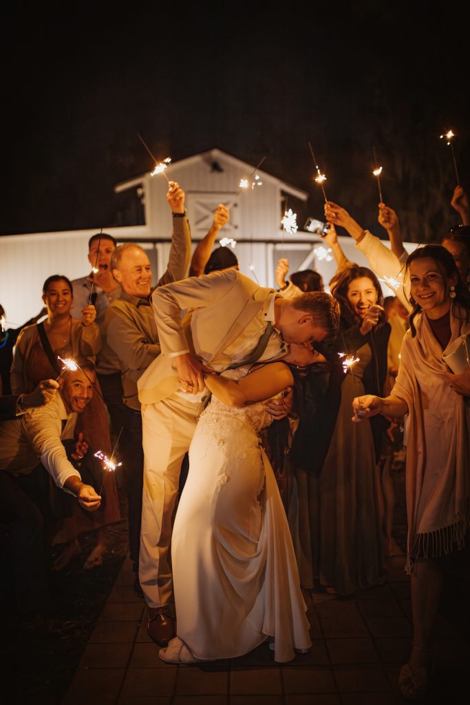 Rustic lakefront barn wedding reception at The Barn at Crescent Lake, Tampa FL