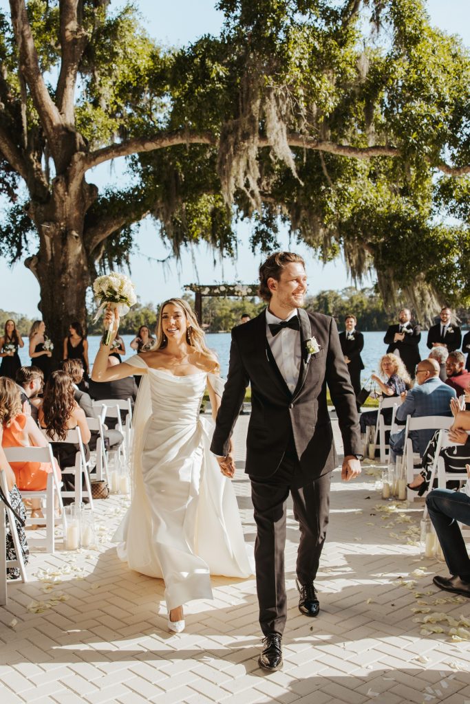Rustic lakefront barn wedding reception at The Barn at Crescent Lake, Tampa FL
