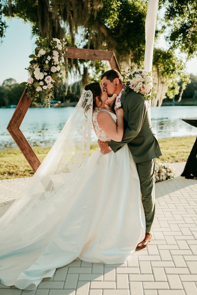Rustic lakefront barn wedding reception at The Barn at Crescent Lake, Tampa FL